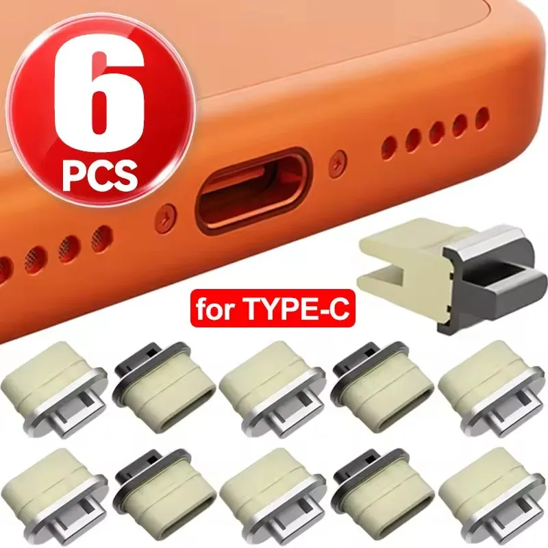 Travel Plug Type C - 6-1PCS Tappo Antipolvere Trasparente per Porta