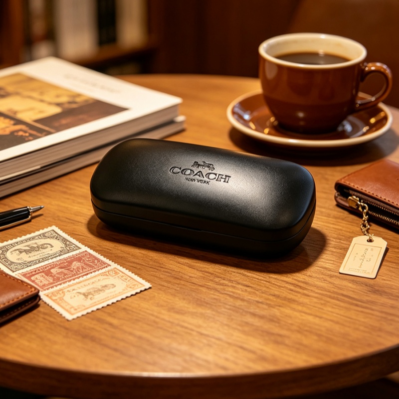 Travel Accessories Gifts For Men - COACH Custodia rigida nera per occhiali,